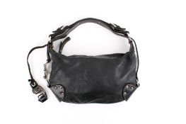 A vintage black leather Dolce & Gabbana shoulder bag.