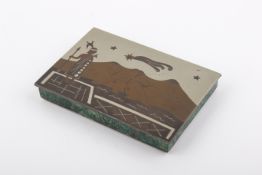 A Mexican white metal box, stamped 'Stirling'.