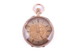 A Swiss lady's 14ct gold pocket watch.
