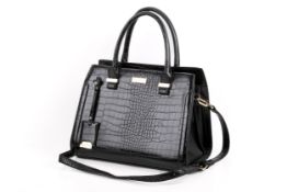 A Carvela 'Holly Croc' black handbag.