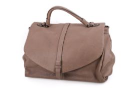 A grey-cream leather Jigsaw handbag.