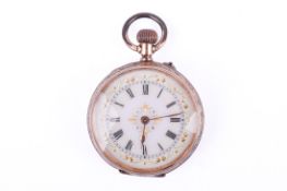 A 9ct gold and gold plated fob watch.