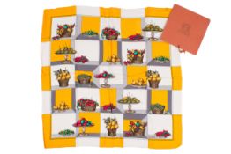 A 'fruit bowl' Loewe silk scarf.