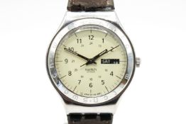 A Swatch Irony wristwatch.