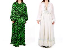 Two 1970s Jean Varon long dresses.