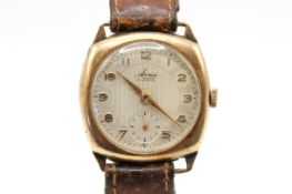 A 9ct gold vintage Avia wristwatch.