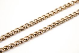 A 9ct gold rollerball link chain. Marked and hallmarked, length 38cm, gross weight 37g.