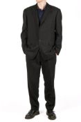 A Prada black wool bespoke trouser suit.