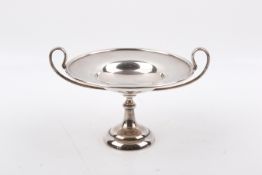 A Stirling silver hallmarked twin-handled tazza. A. Stons & Hallam, London, 1904.