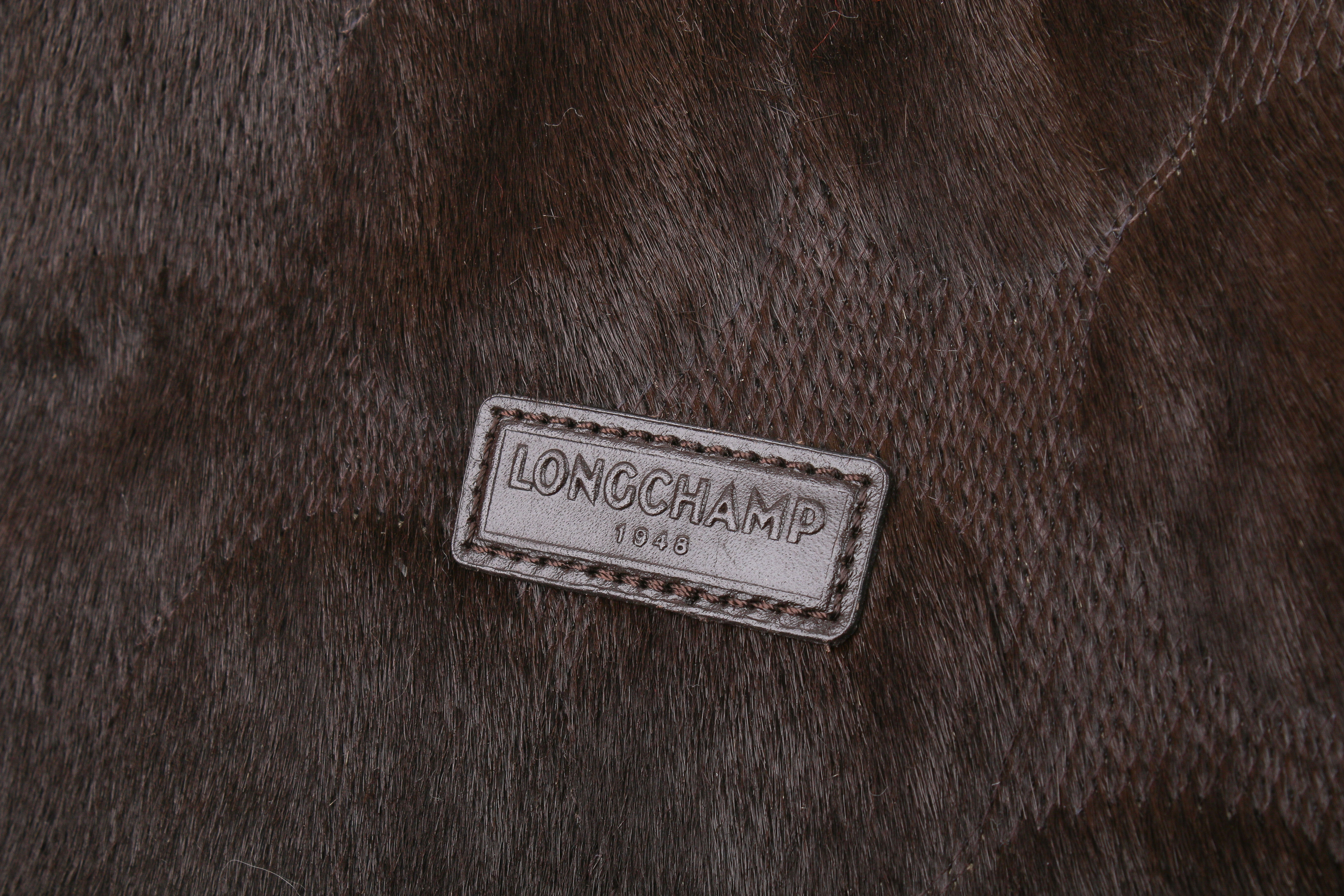 A Longchamp brown pony effect tote handbag. - Image 3 of 4
