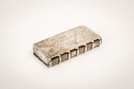 A Dutch silver vesta case in the form of a book.
