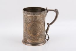 A Victorian silver tankard.