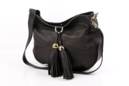 A Mulberry Greta Hobo black leather shoulder bag.
