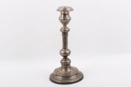 A Russian silver weighted candlestick.