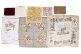 Four assorted scarves.