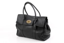 A Mulberry black leather Bayswater handbag.