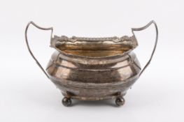 A George III Stirling silver hallmarked two handled sugar bowl.