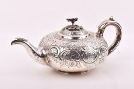 A William IV Stirling silver hallmarked tea pot.