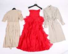 Three vintage dresses.