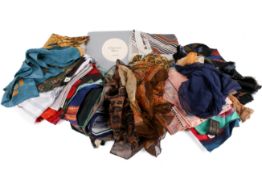 A quantity of silk and other scarves including Christian Dior.