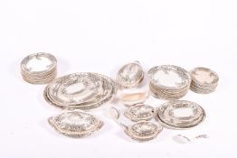 A 'Sterling' brown & white dinner service