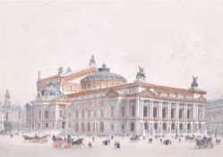 Le Nouvel Opera - 19th century hand coloured print.
