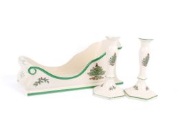 Three pieces of Christmas theme Spode.