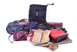 A collection of handbags.