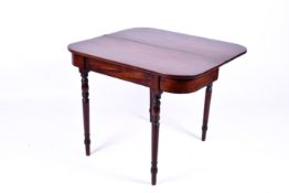 19th Century mahogany fold-over tea/card table.