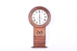 A 19th century H J Stevens & Son drop dial inlaid mahogany cased wall clock.