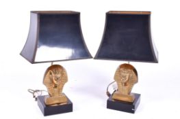 Pair of circa 1970s Hollywood Regency 'Pharaoh Lamps' designed by Maison Jensen for DeKnudt.
