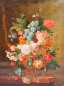 Late 19th Century, Dutch School oil on canvas. Depicting a still life of flowers. Unsigned.