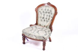 Victorian mahogany spoon back nursing chair.
