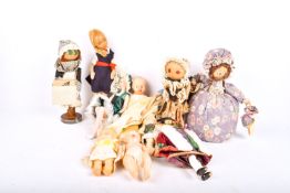 A collection of assorted dolls. Including Roddy, Snow White, etc.