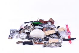 Quantity of assorted wristwatches and nickel cased pocket watch. Mostly fashion quartz examples.