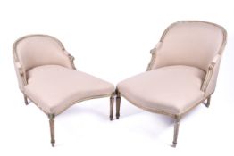 A pair French Duchesse Brisee chairs.