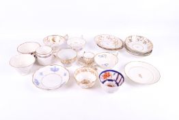 A collection of assorted 19th century cups and saucers.