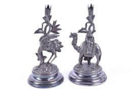 Two James Dixon & Sons Victorian Sheffield silver-plated spill vases. Stamped JD&S.