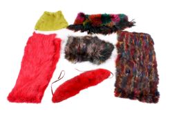 A collection of colourful fur and faux fur accessories.