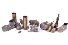 A vintage quantity of brassware.