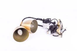 A pair of contemporary Astro Joel Grande wall lights in mat gold finish.