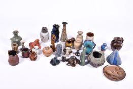 A quantity of vintage studio and amateur pottery. Largely vases and jugs. Tallest 25cm.
