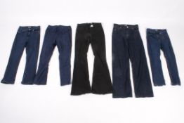 Five pairs of ladies designer jeans.