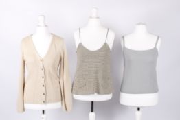 Three pieces of ladies designer knitwear.