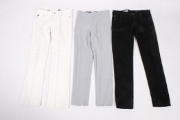 Three pairs of ladies designer trousers.