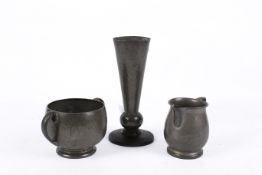 For Liberty Tudric three items of English pewter.