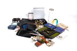 A box of assorted collectables.