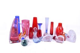 A quantity of mid 20th century decorative coloured glassware.