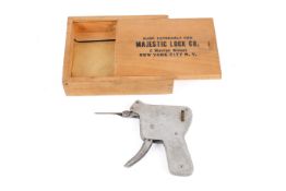 A 20th Century lock pick by Lockaid MFG made for Magestic Lock Co, New York.