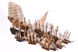 Two model galleons,